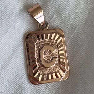 Rose gold bracha initial “c” pendant - c